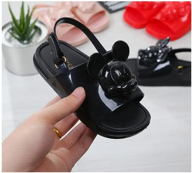 Melissa Twins Mini mouse Head; Новинка года; летняя трехмерная обувь; Новая прозрачная обувь; сандалии для девочек; нескользящие детские сандалии для малышей