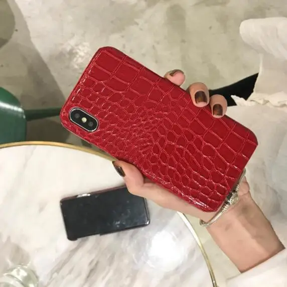 3D чехол из крокодиловый кожи для iPhone X XS MAX XR 10 8 7 6 S plus Funda черный красный зеленый