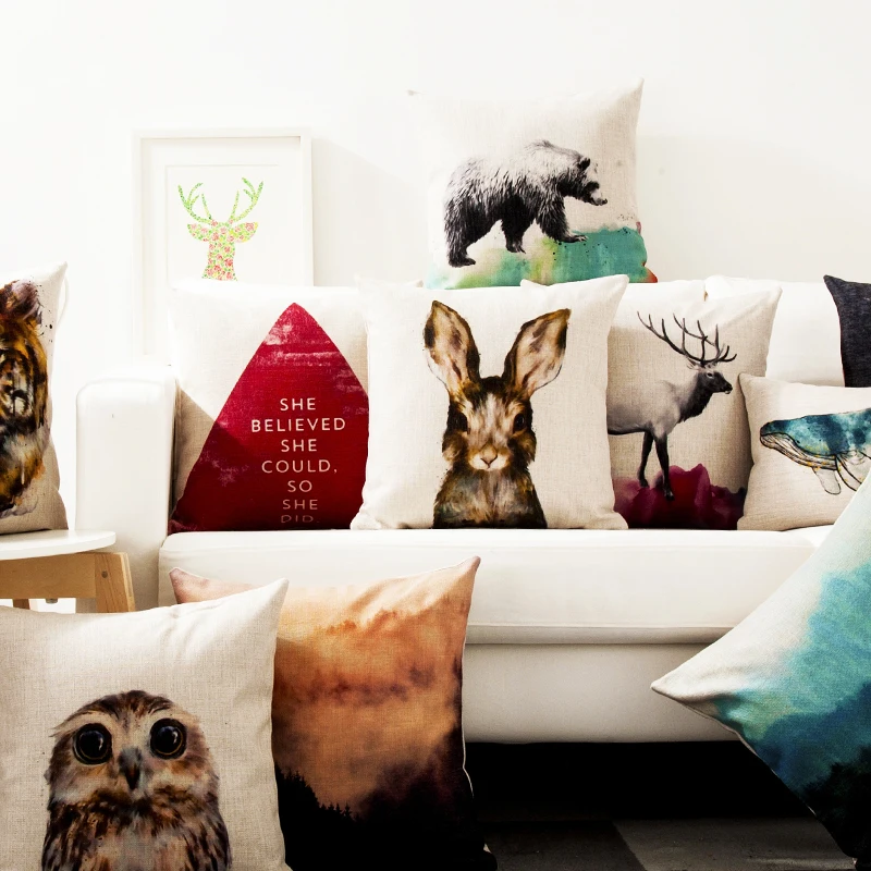 الشمال المائية الحيوان الدب دير وولف بسيطة غطاء وسادة ديكور المنزل الوسائد الكتان وسادة حالة مكتب أريكة غطاء وسادة الشمال المائية الحيوان الدب دير وولف بسيطة غطاء وسادة ديكور المنزل الوسائد الكتان وسادة حالة مكتب أريكة غطاء وسادة