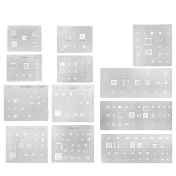 

12 Types BGA Reballing Stencil Kit Multi-purpose Planting Tin Mesh For Samsung