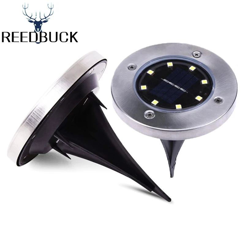 8 Leds Solar Powered Lamp Waterproof Outdoor Garden Pathway Deck Wedge Solar Light For Path Underground Floor Lawn Square Park Road (2)6