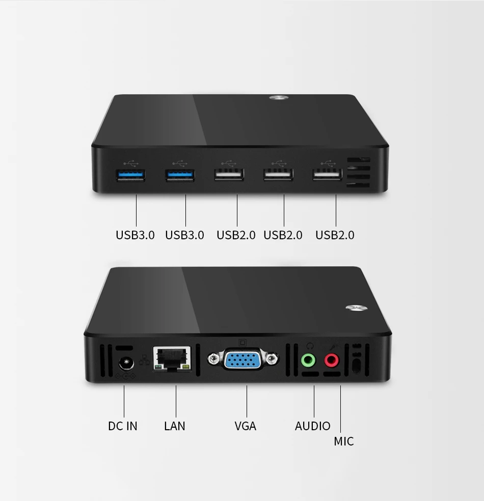 Мини ПК компьютер Intel Pentium 2117U Windows Linux 300 Мбит/с WiFi 1000 Мбит/с LAN HDMI VGA 5* USB tv Box HTPC неттоп ПК