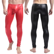 Мужские обтягивающие брюки-карандаш из искусственной лакированной кожи наивысшего качества, черные/красные Стрейчевые леггинсы из полиуретана и латекса, мужские сексуальные обтягивающие брюки