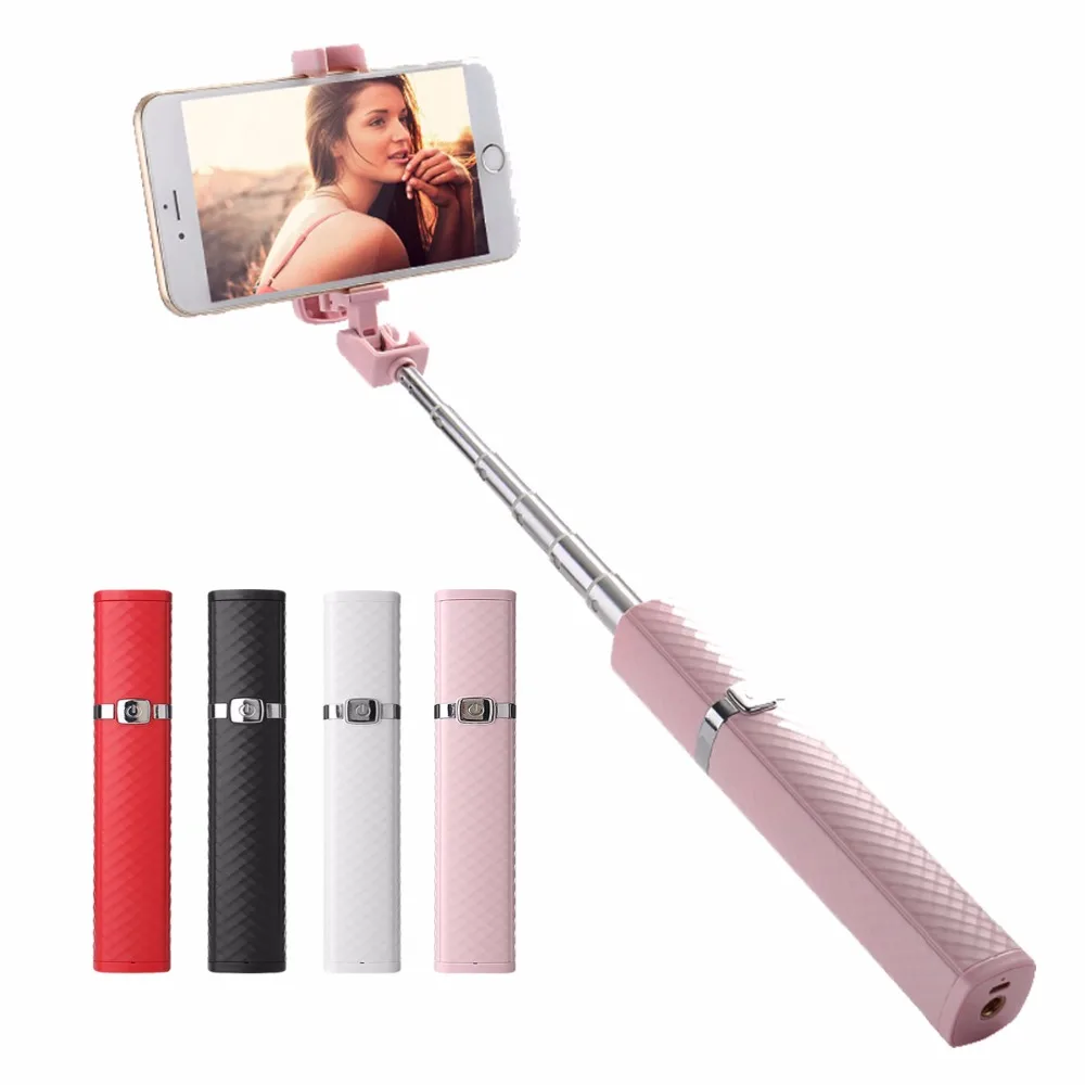 

Extendable Wired/Bluetooth Selfie Stick Lipstick Nude Design Monopod Stick for iPhone 7 6 plus 5 5s IOS XIAOMI huawei Android