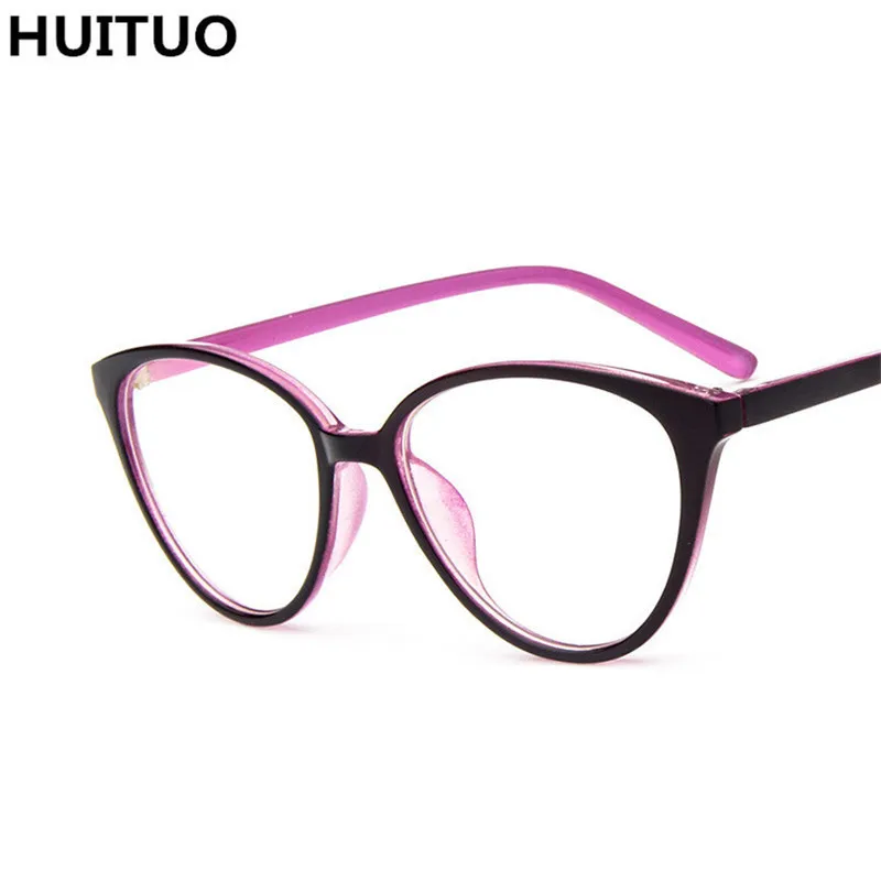 HUITUO, модные круглые очки кошачий глаз, очки для чтения, прозрачные очки, оправа для женщин, прозрачные компьютерные очки