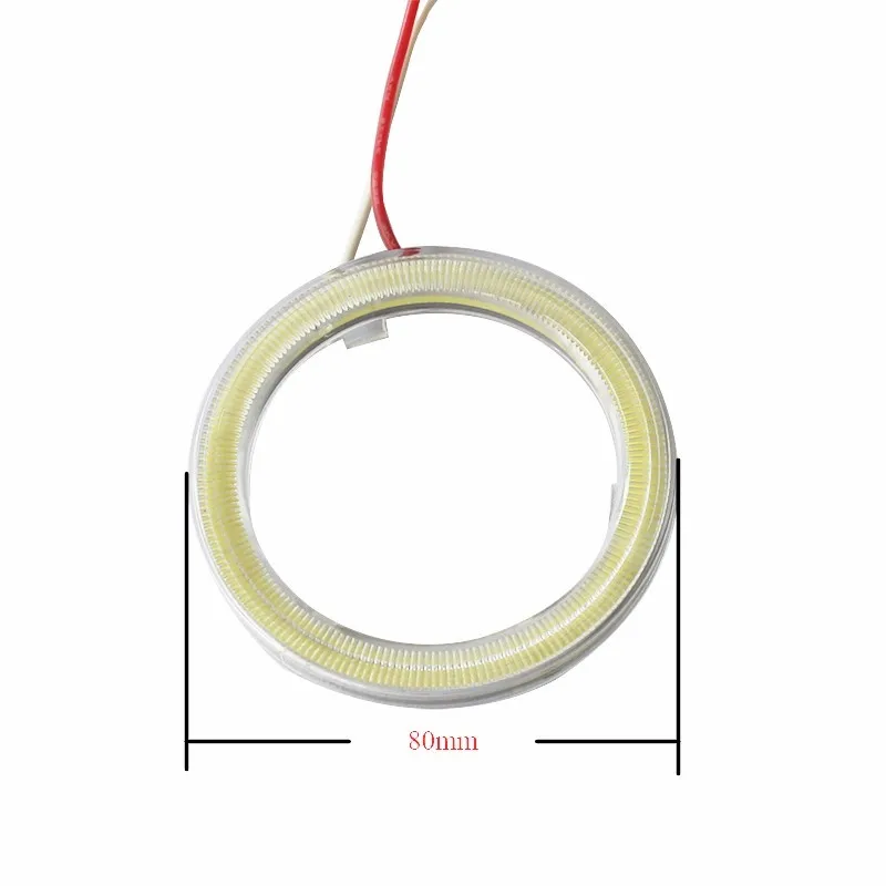 2 шт. гало кольца глаза ангела фары автомобиля COB 60/70/80/90/100/110/120 мм абажуры Яркий Авто дневные ходовые огни, Ангельские глазки мотоцикла 12v
