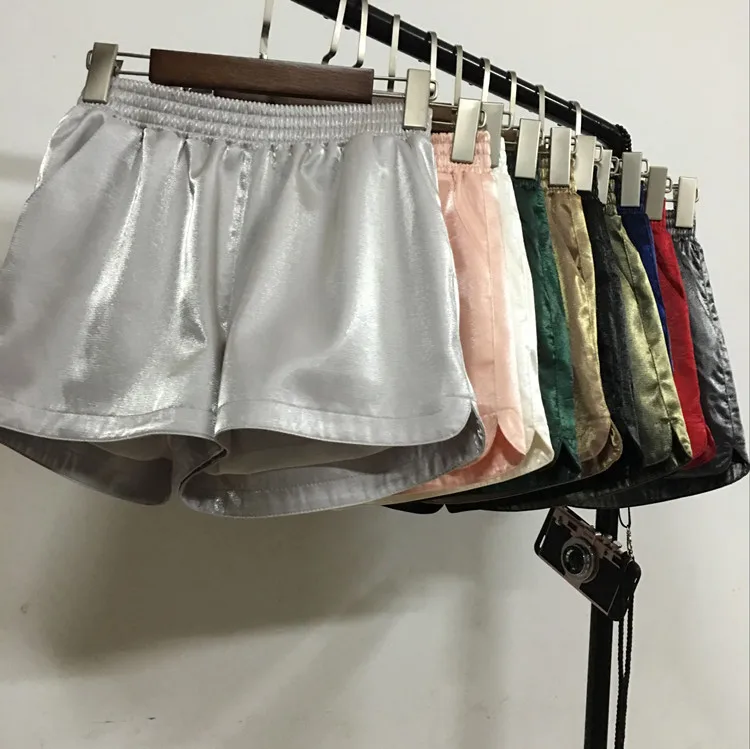 Корейская мода flash Шорты женские сезон весна-лето сплошной цвет с эластичной талией свободные широкие брюки дикая онлайн Лидер продаж
