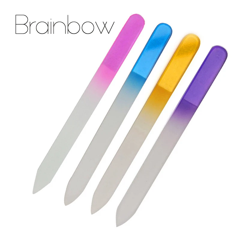 Brainbow 4 шт./лот пилка из хрустального стекла для ногтей красочные инструменты