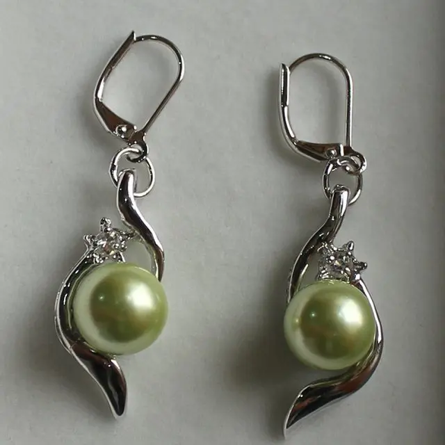

hot sell new - New! 2014 noble 10mm green shell pearl earring
