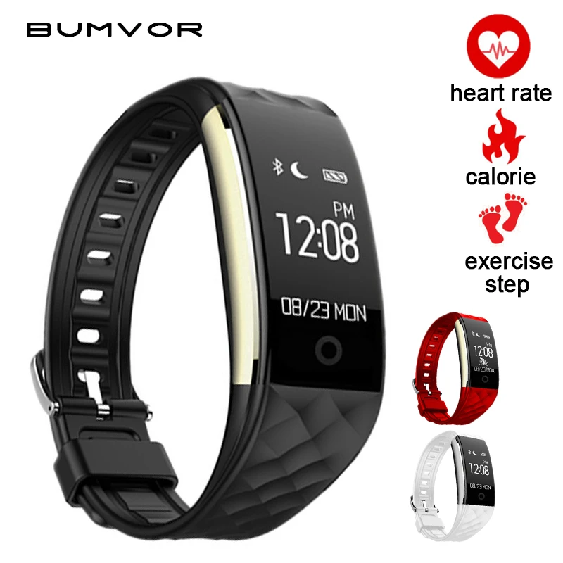 

BUMVOR S2 Original Smart Bracelet Fitness Tracker Watch Waterproof IP67 Heart Rate Monitor Remote Camera Wristband Watch