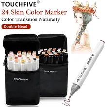 TOUCHFIVE 24 цвета набор художественных маркеров Кисть ручка для набросков на спиртовой основе маркеры манги ручка для рисования двойная головка ручки товары для рукоделия
