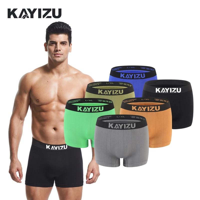 KAYIZU 6pcs/lot Male Underwear Classics Boxers Sexy Men's panties Men Plus size Breathable Men