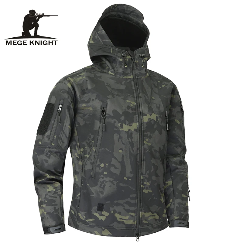 Kaufen Mege Shark Haut Soft Shell Military Tactical Jacke Männer Wasserdichte Armee Fleece Kleidung Multicam Camouflage Windjacken 4XL