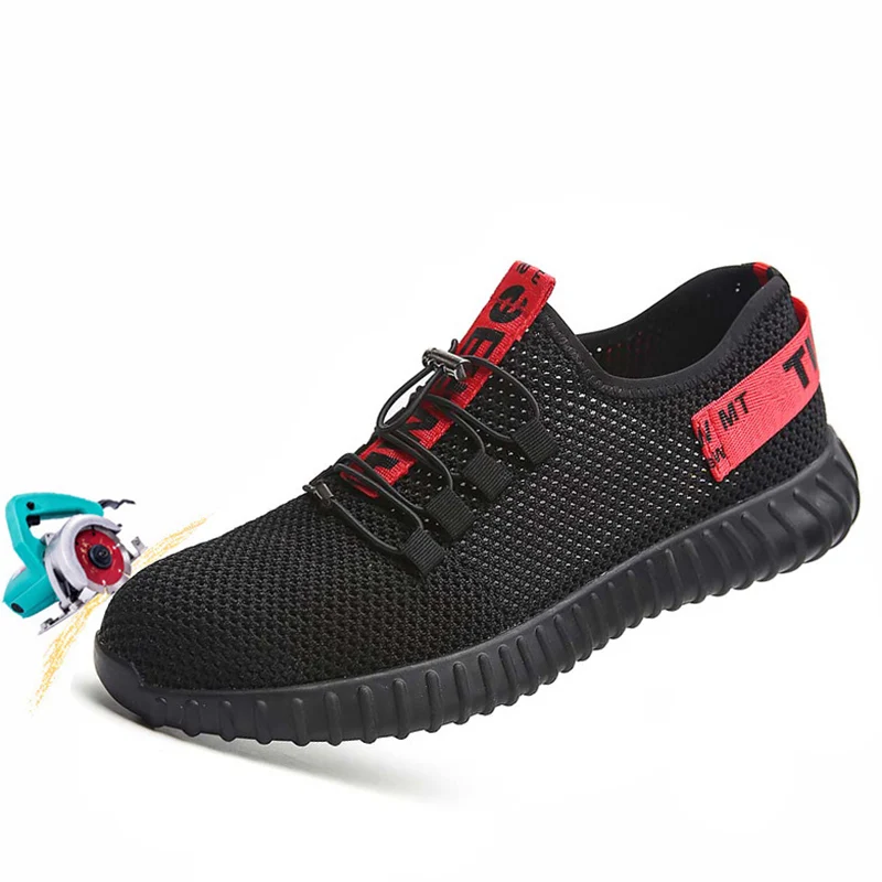 

New Exposure Of Breathable Safety Shoes Men's Lightweight Summer Anti-crush Work Sandals Drilling Single Mesh Sneakers 35-46