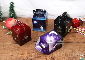 

100pcs Christmas apple box,Sky partten Candy Gift Box Bags Dessert Fruit Boxes Gift for Guests Christmas Birthday Party Decor
