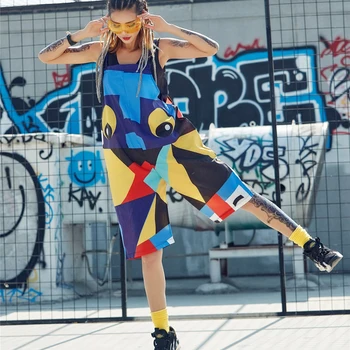 

2019 Women's Playsuits Casual Printed One Piece Rompers Womens Jumpsuit Sling Pant Harajuku Streetwear Style Playsuit 321201#