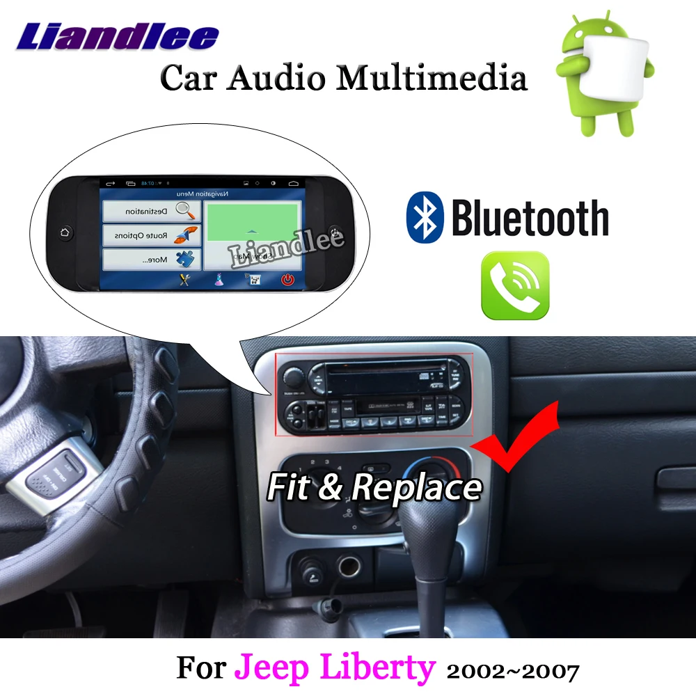 Excellent Liandlee Car Android System For Jeep Liberty 2002~2007 Radio Stereo Carplay Wifi GPS Navi MAP Navigation HD Screen Multimedia 4