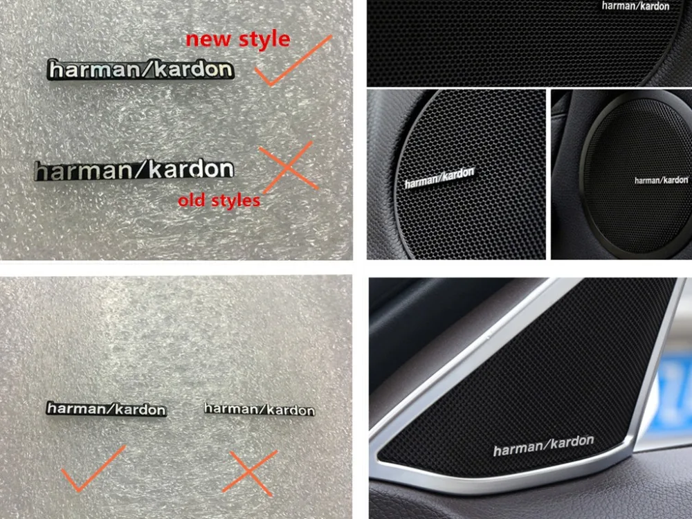 Новые стили 10 шт./лот harman/kardon Hi-Fi динамик аудио динамик 3D алюминиевая эмблема стерео Наклейка 44x5 мм - изображение