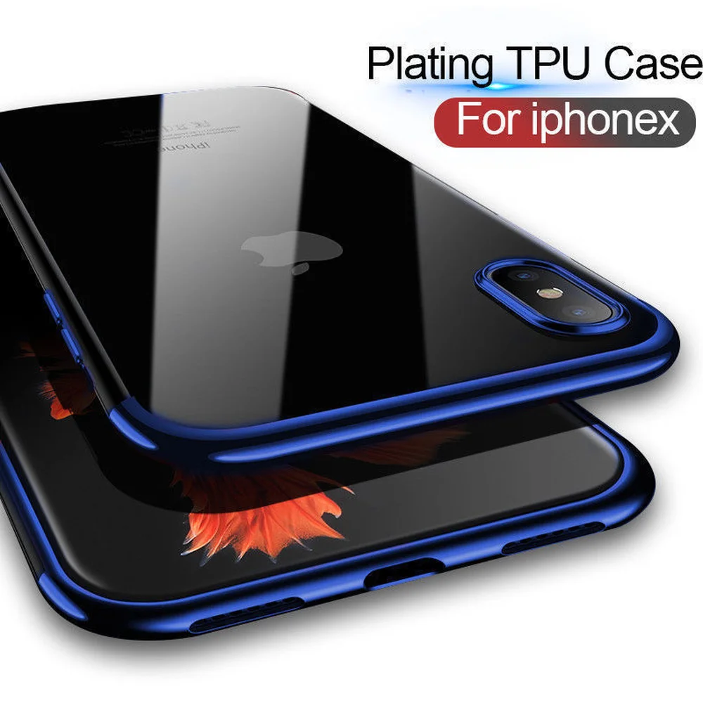 Роскошный чехол для iPhone XS MAX XR X 8 Plus 5 5S SE 6 6S 7 ультратонкий прозрачный резиновый