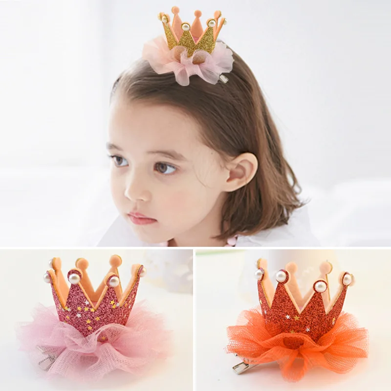 

MISM Toddler Baby Kids Girl Crown Headband Birthday Hair Clips Party Hairpins Children Hair Accessories Party Princess Barrettes
