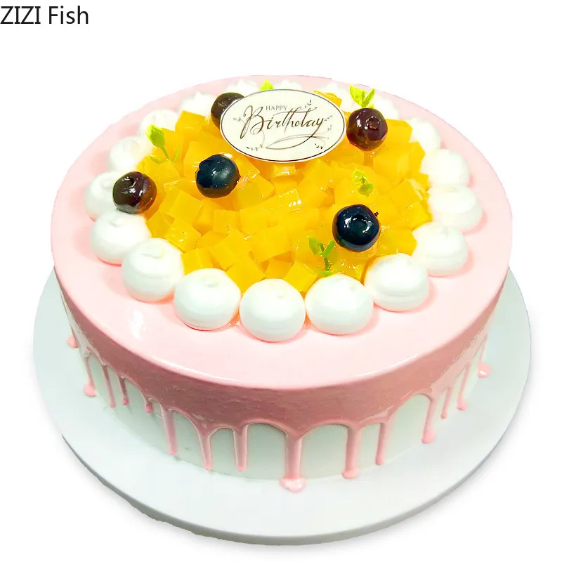 

Cake model fruit simulation Birthday Cake model Tool mold Plastic model Window Show Shooting props Wedding decoration