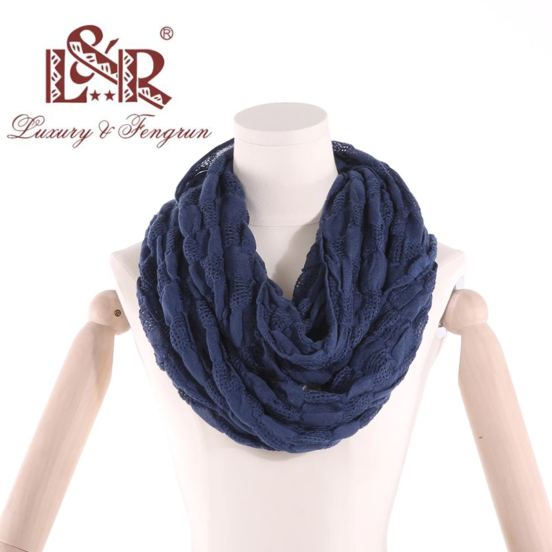 2019 Winter Ring Loop Scarf Knitted Soft Wool Collar Solid Color Neck Warmer Shawl Wraps Warmer  Women Scarves Female