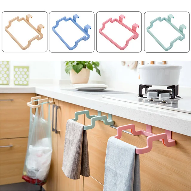 Best Quality 1PCS Portable Rubbish Bag Holder Storage Garbage Square Hanging On The Cupboard Cabinet Storage Kitchen Trash Bag Holder