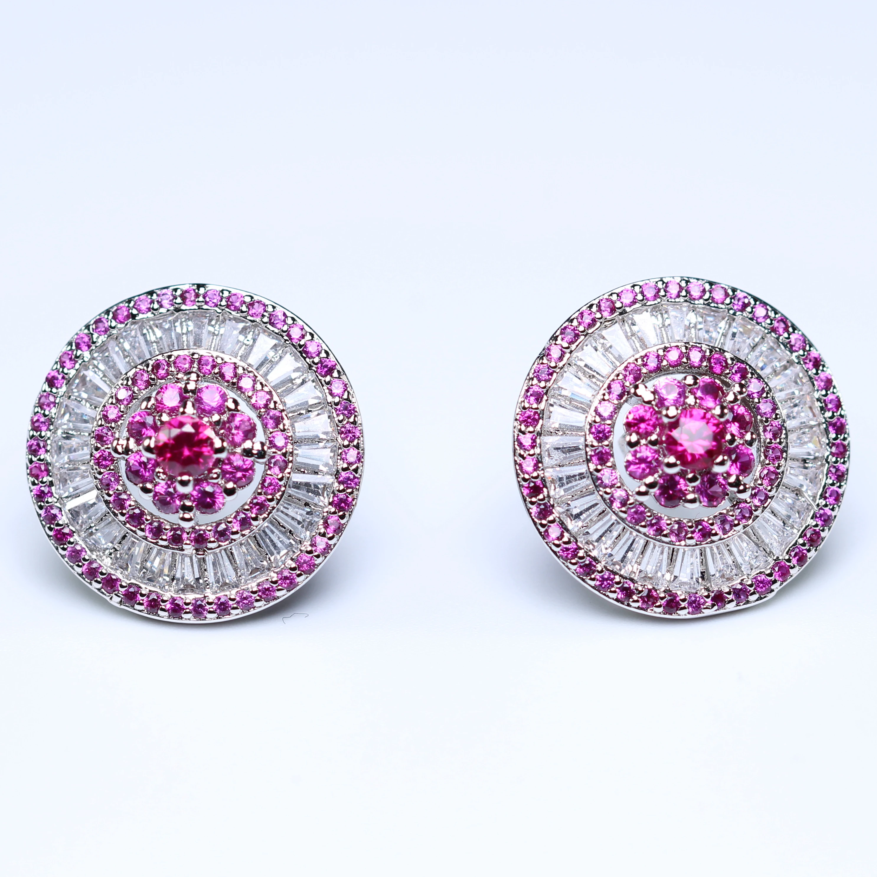 D&M Pink Fashion Round Stud Earrings For Women Giftin Stud Earrings