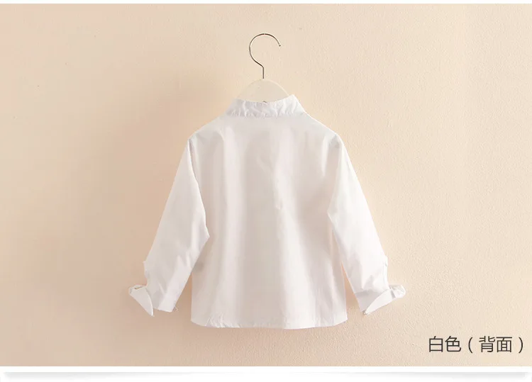Kids Tops 2018 Spring Autumn Fashion Children Clothing Mandarin Collar Bowknot Long Sleeve Solid Color Strip Baby Girl Shirt (4)