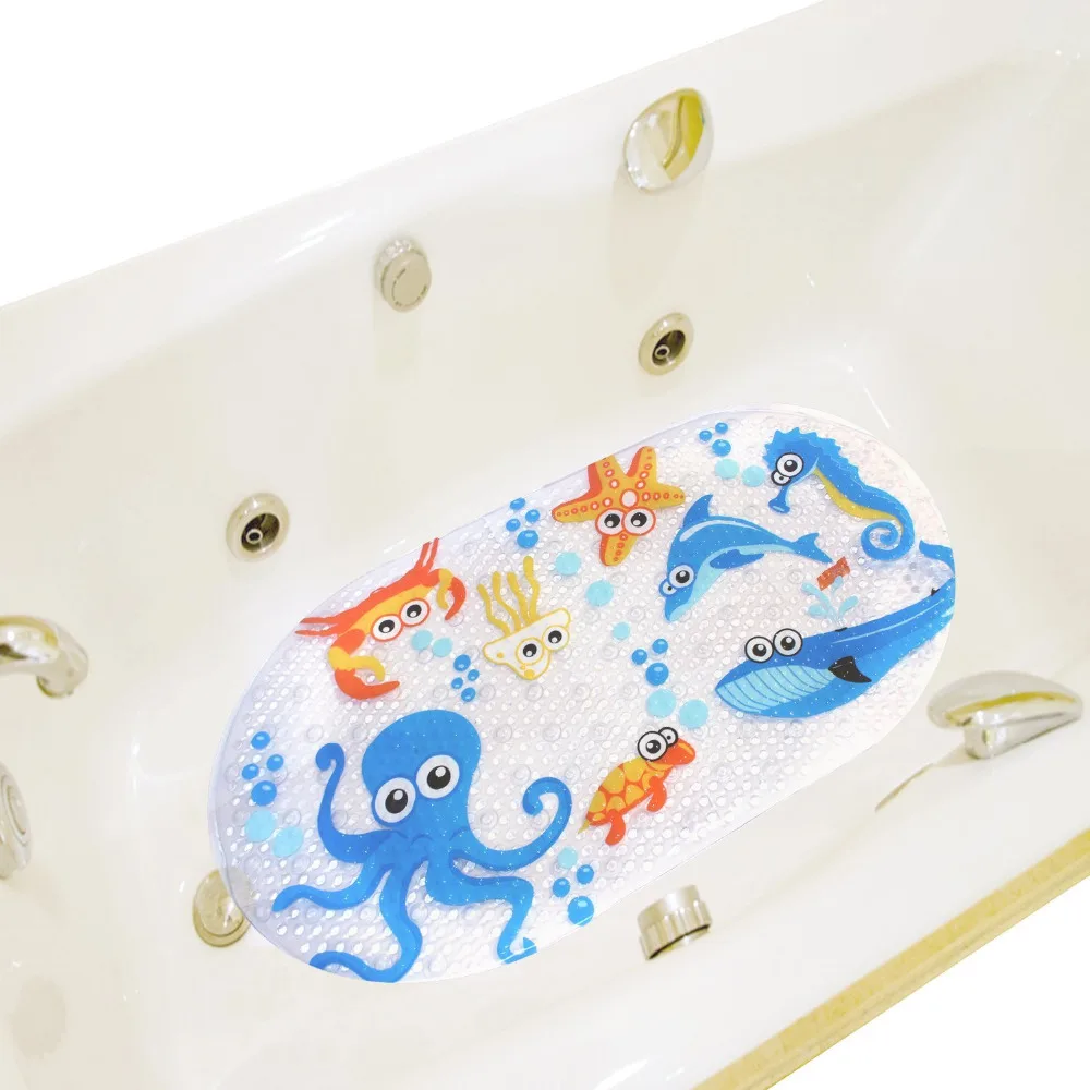 39 سنتيمتر x 69 سنتيمتر الطفل حمام حصيرة المضادة للانزلاق الكرتون PVC Bathmats فرشة لحوض الاستحمام مع الالتصاق طفل الأسماك سجادة بانيو مانعة تزحلق ب...