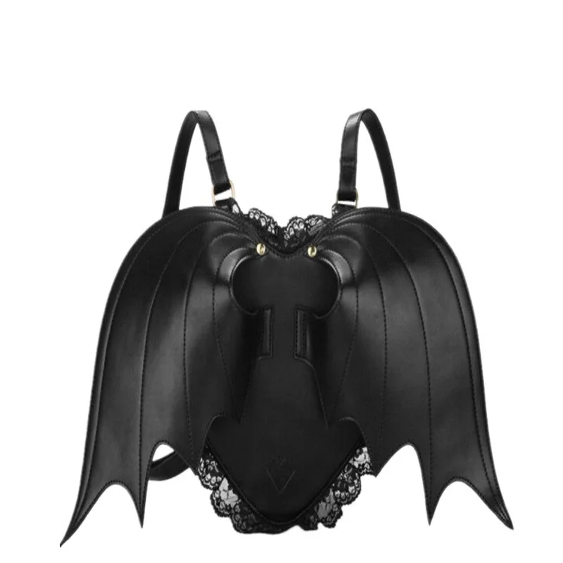 Bat Wing Backpack for Women Punk Stylish Newest School Bag for Girls