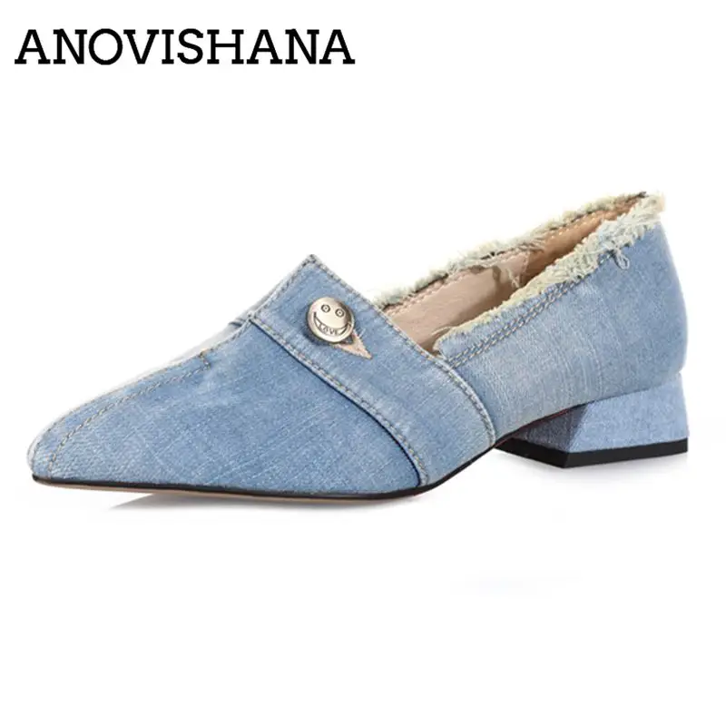 women's denim loafers