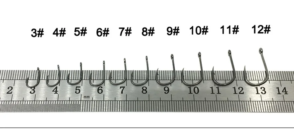 100 шт. рыболовный крючок из высокоуглеродистой стали#3-#12, углеродистая сталь, черный держатель для приманки, рыболовный крючок, Аксессуары для рыбалки