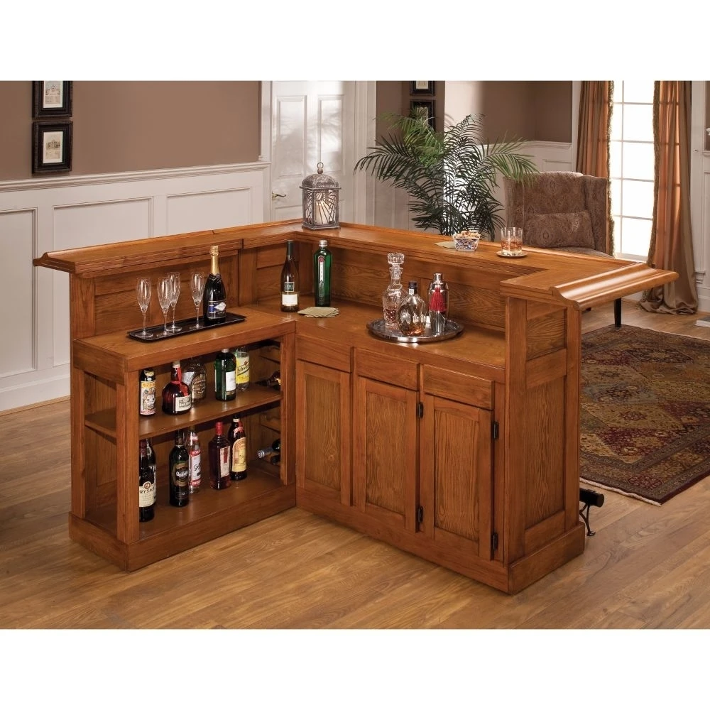 62576AXOAK Classic Large Oak Bar with Side Bar