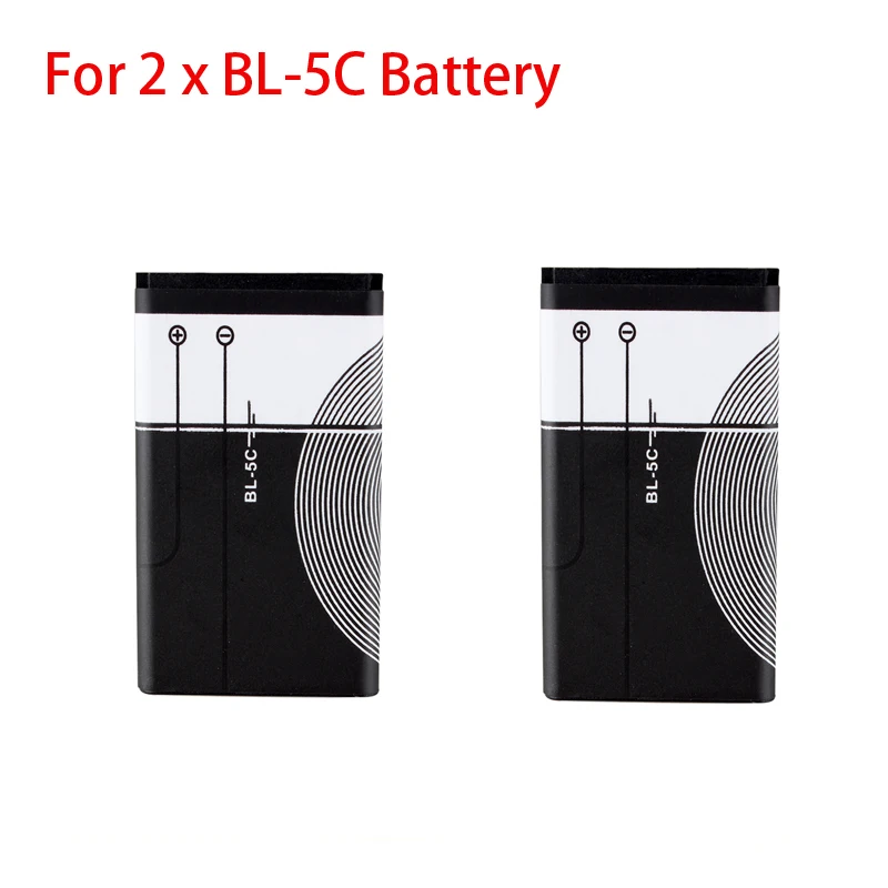 

2x 1020Mah Battery For Nokia 2610 2600 2300 6230 6630 n70 n71 BL5C BL-5C BL 5C Rechargeable Accessories Replacement