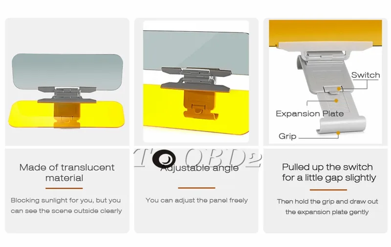 Автомобильный солнцезащитный козырек, переключаемые очки для водителя, солнцезащитные козырьки, Солнцезащитный блок, день, ночное видение, зеркало для вождения, УФ-защита для автомобиля