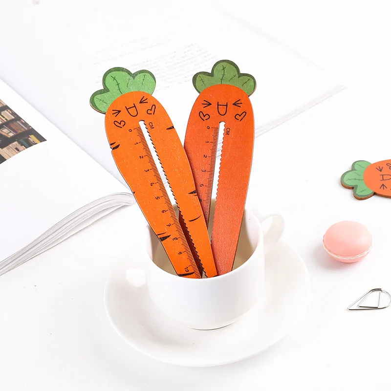 1 Pcs 12cm Creative Cute Cartoon Carrot Styling Multifunction Ruler