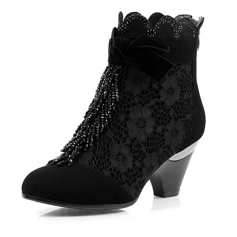 

Spike Heels woman casual shoes round toe ankle boots Spring/Autumn Fashion Boots sapatos femininos
