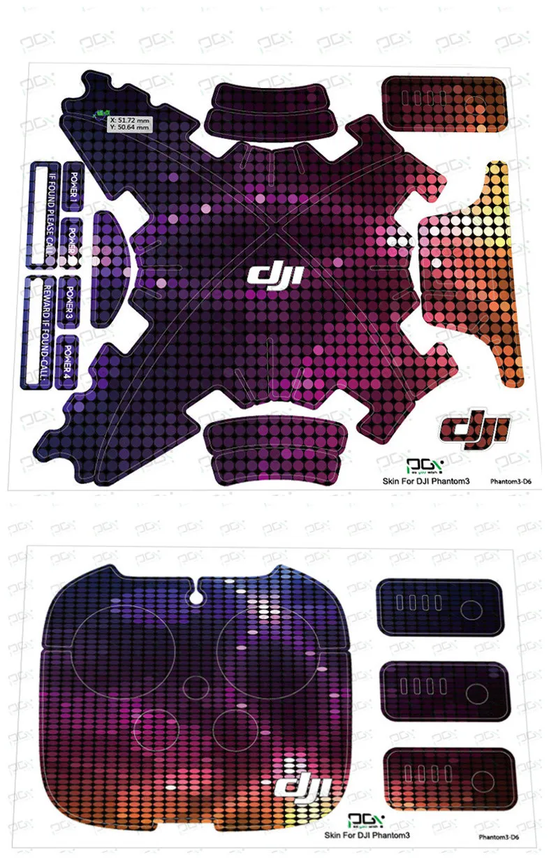 DJI Phantom 3 Wrap skin Flag Fashion Waterproof PVC Sticker Graphic decals professional Drone part Low shipping