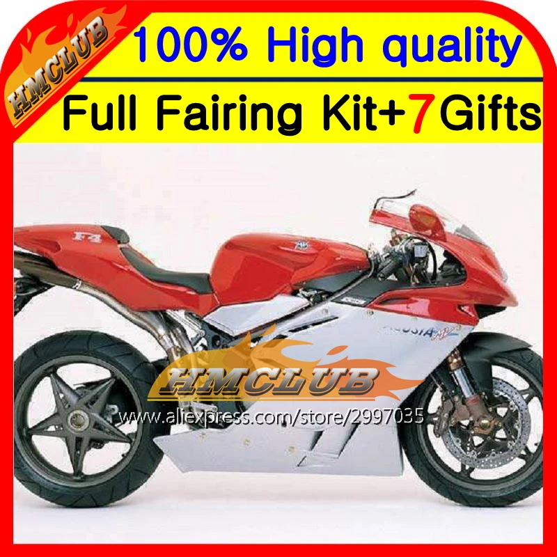 

BodyRed silver For MV Agusta F4 05 06 750 1000R 312 1078 11 MA 2005 2006 4HM83 R312 Red silvery 750S 1000 R 05-06 Fairing