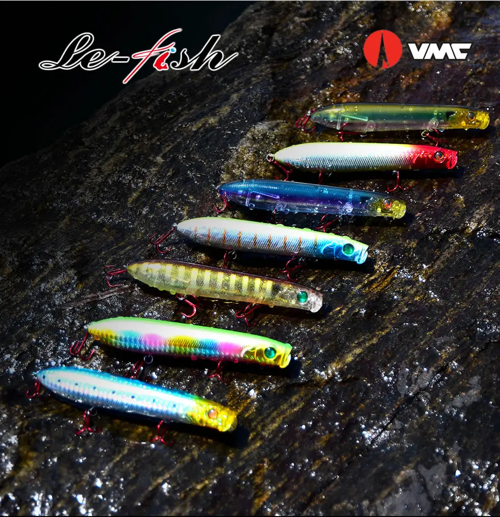 Le-peixe Milímetros 24g Topwater Popper Pesca Artificial Isca Peche Profissão Flutuante Lápis Zig Zag Superfície 7 Pcs 130 3 Le-Peixe 7 PCS 130 milímetros 24g Topwater