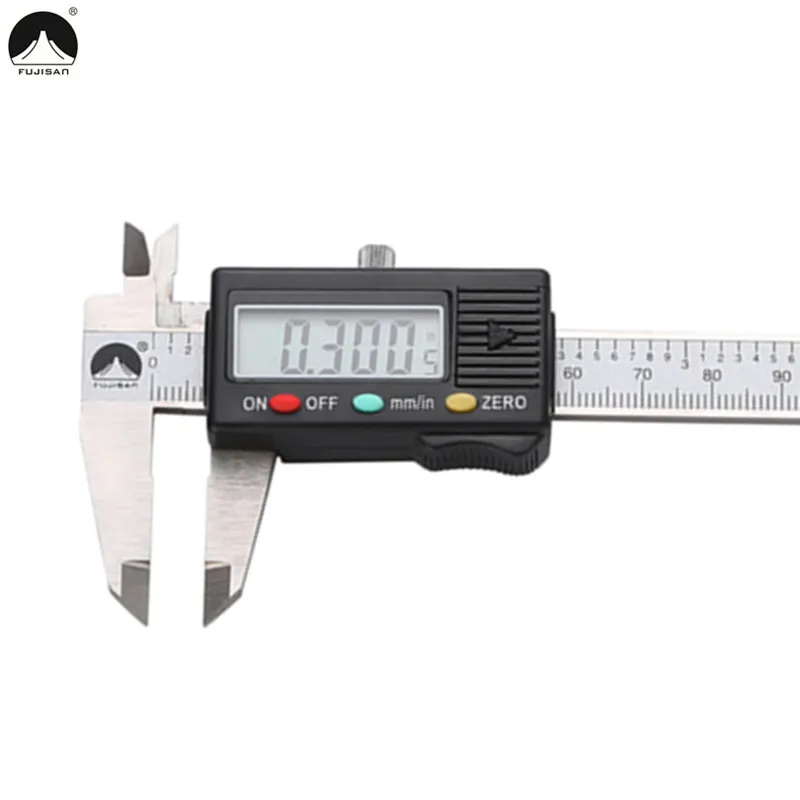 FUJISAN Digital Caliper 0 100mm/0.01mm Stainless Steel Pocket Vernier
