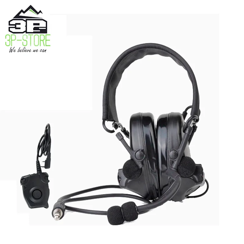 

WADSN Airsoft Military Comtac II Aviation Headset With Peltor PTT Headphones Airsoftsports Tactical WZ041-BK+WZ112