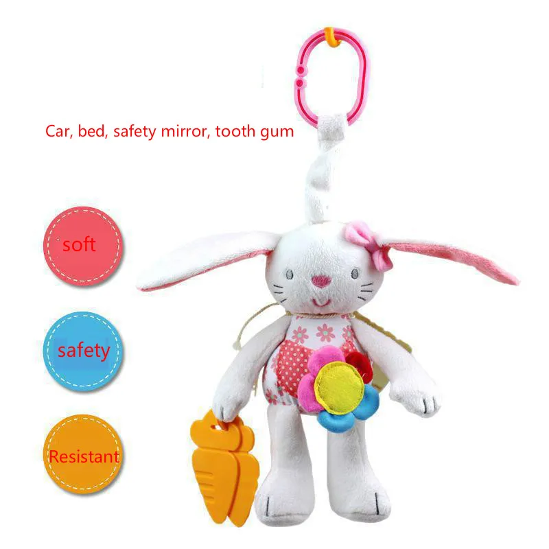 0 12 months baby toys rabbit hang on the lathe bed plush dolls with