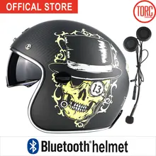 Bluetooth карбоновое волокно moto rcycle helmetConnect поддержка телефонных звонков moto rbike moto cross jet Ретро capacete внутренний козырек moto