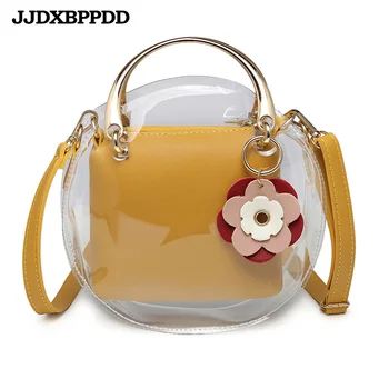 

Clear Transparent PVC Shoulder Bags Women Candy Color Women Jelly Bags Purse Solid Color Handbags sac a main femme Crossbody Bag