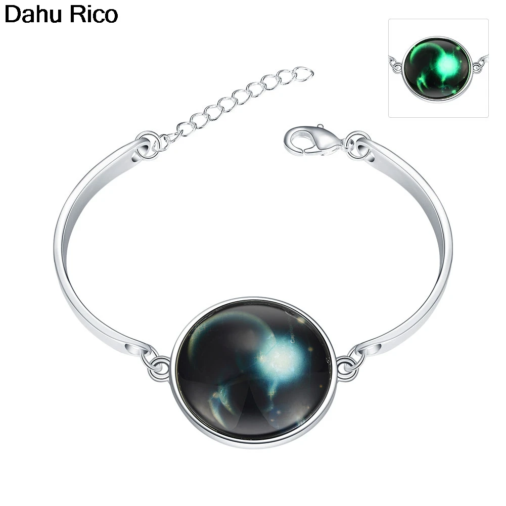 

constellation Capricornus fluorescence night lightening pulceras braclets glass Charms dijes transparent sil Dahu Rico bracelets