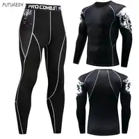 2018 winter sunscreen men's compression clothes BJJ MMA 3D teen wolf MMA clothing thermal underwear men's fitness suit