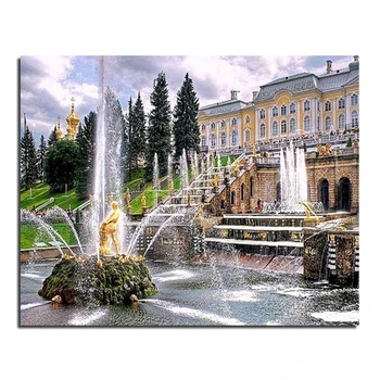 

Palace fountain 50X40 Wholesale DIY Diamond Painting Home Decoration Rhinestone Wall Stickers Embroidery Needlework