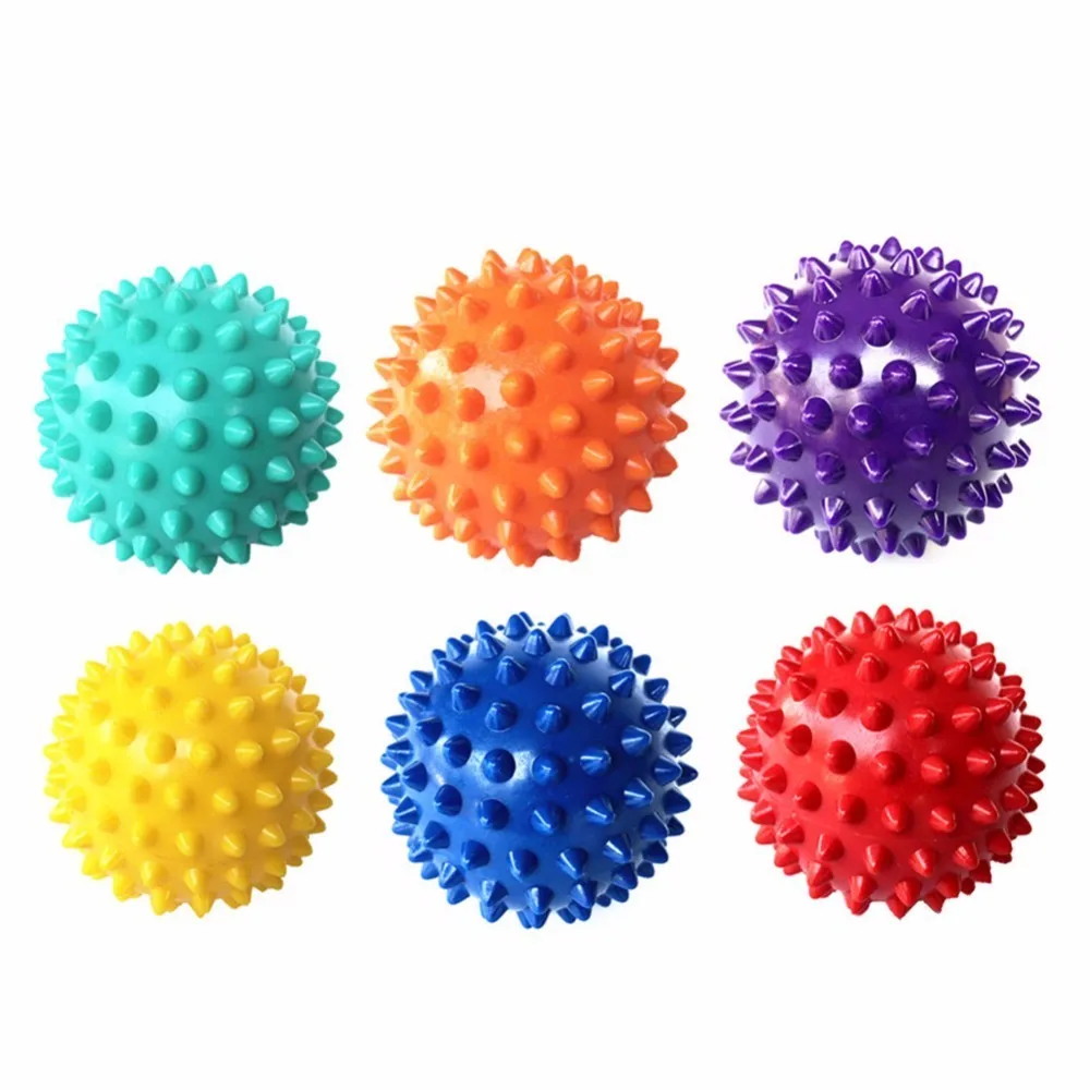 Buy 6 Color 6.5CM PVC Hand Fitness Ball Foot Massage Ball Soles Hedgehog Muscle